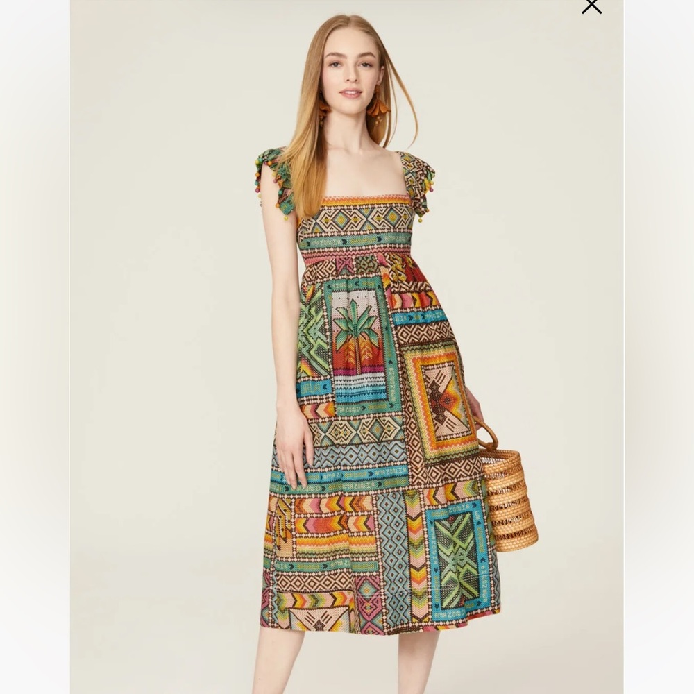 FARM Rio Multicolor Patterned Midi Dress
